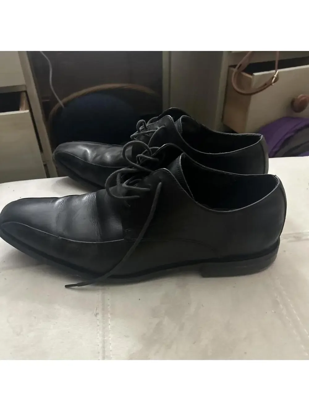 Kenneth Cole with silver technology black leather oxfords size 12